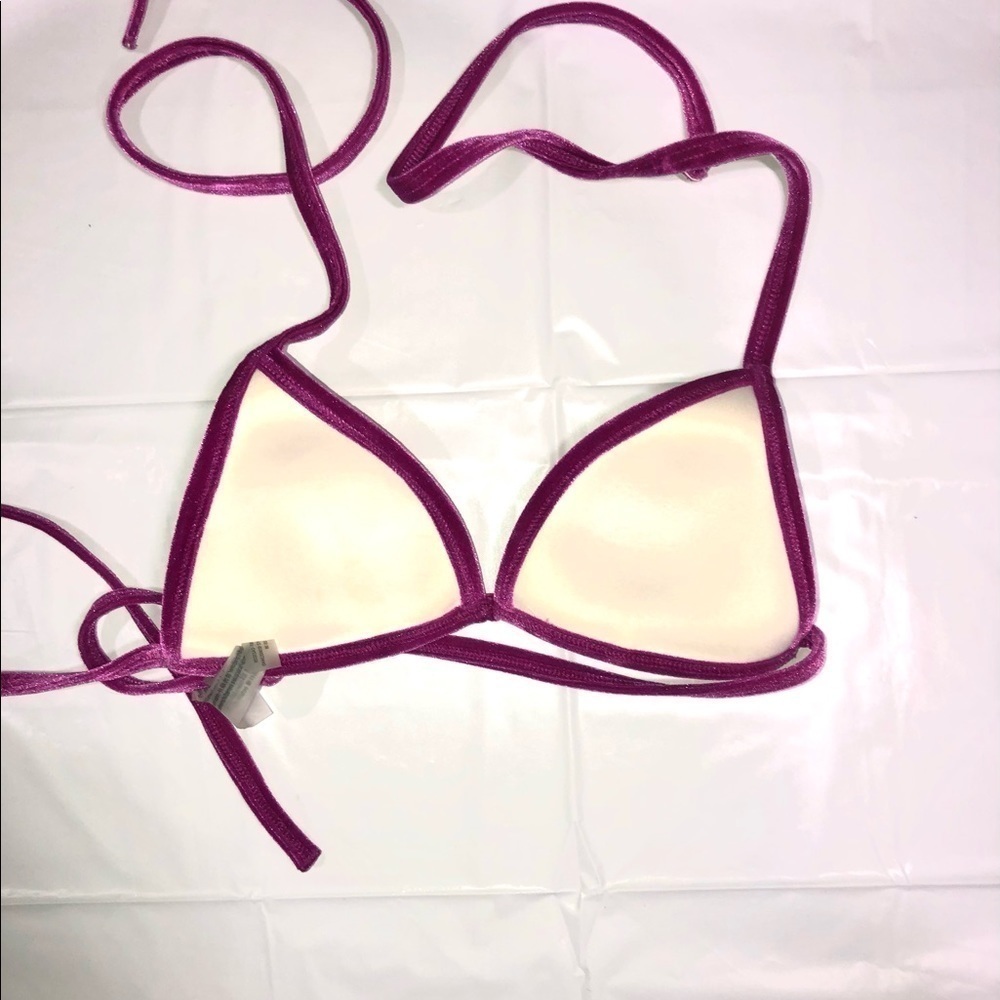 VS Pink Bikini Top Velvet Purple and Coral XS - Picture 3 of 5